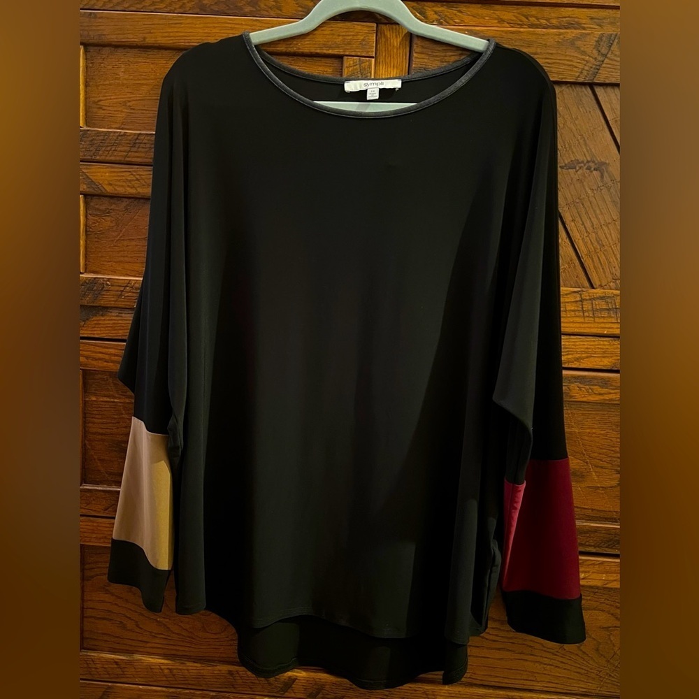Sympli Dolman Sleeve Tunic Black size 16 Boxy Top Made in Canada